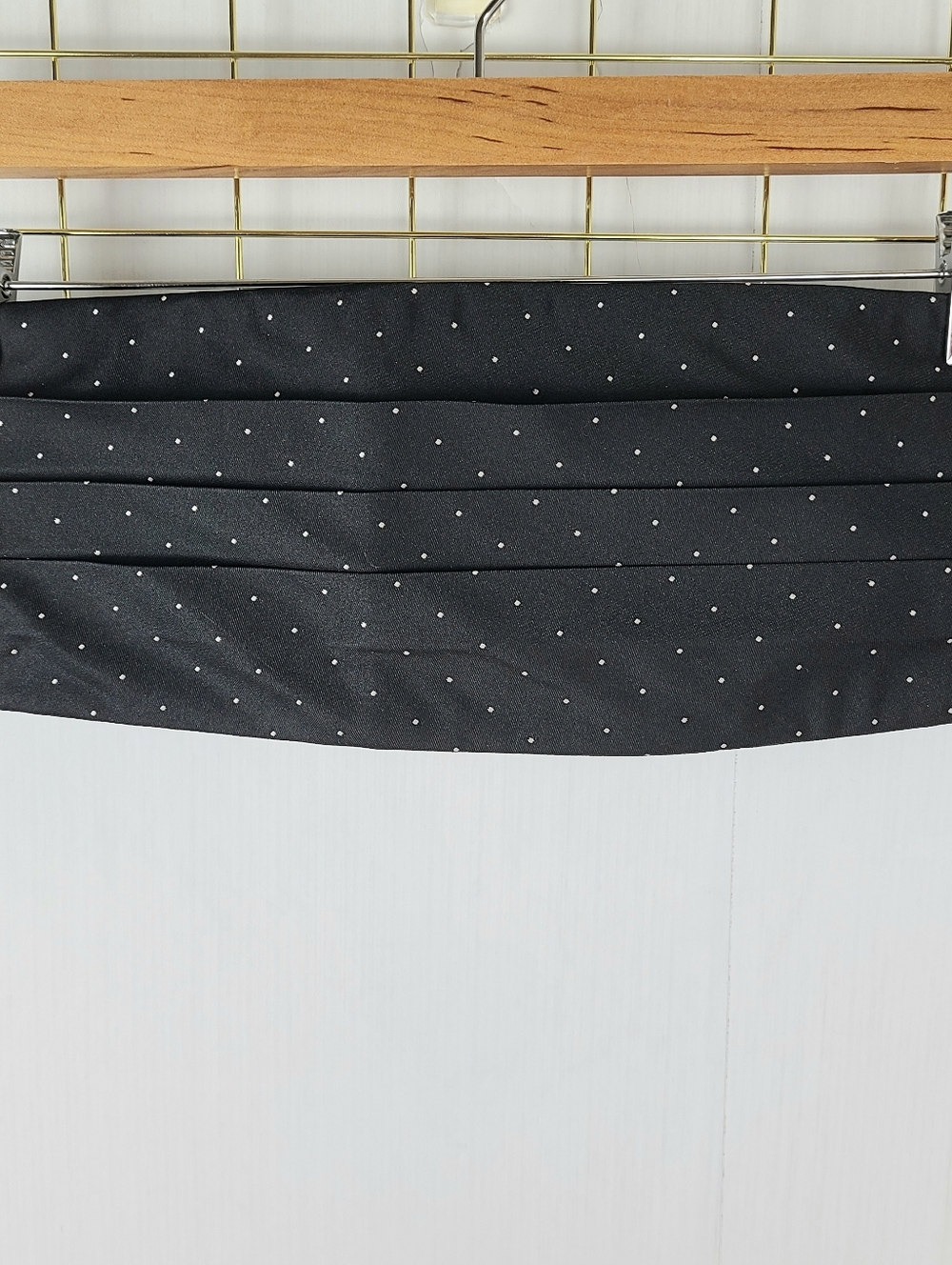 Polo Ralph Lauren Silk Micro Dot Made In USA Pleated Cummerbund